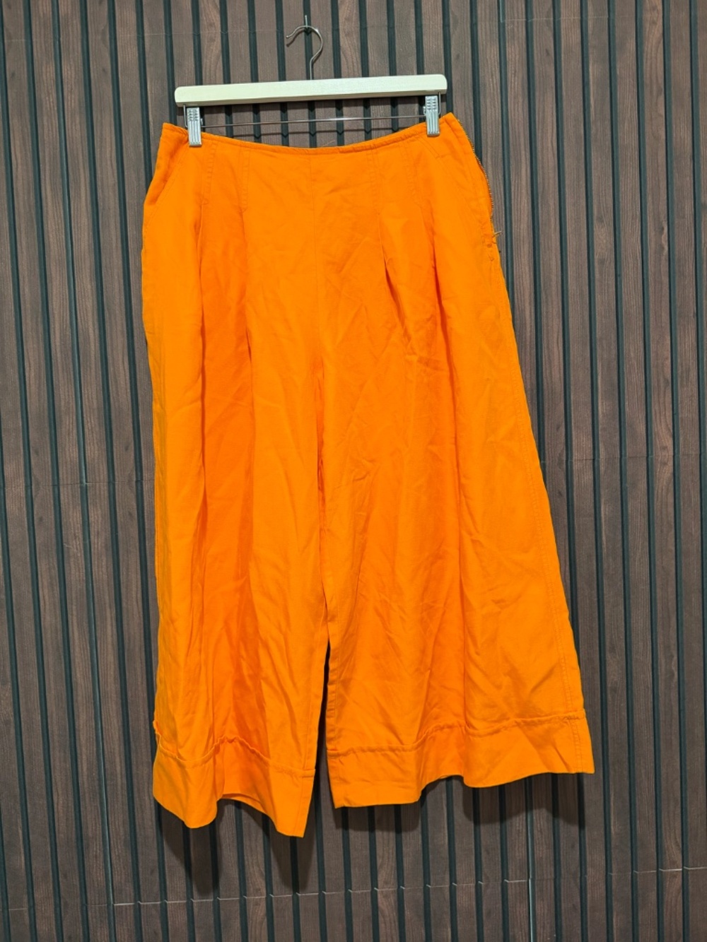 Anthropologie Maeve Orange Wide Leg Crop Pants NWT Size 12 - Picture 2 of 7
